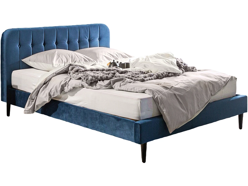 Bett SANTOS 140x200cm samt blau