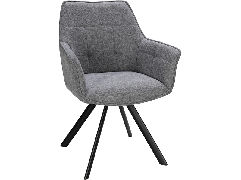 Stuhl TRAVIS Stoff grau Drehsitz