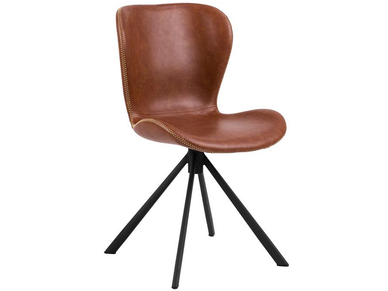 Stuhl BATILDA Synthetisches Leder cognacfarben Drehsitz