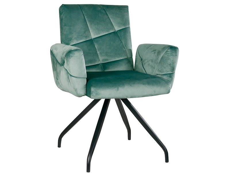 Stuhl TRENDY Samt grün Drehsitz
