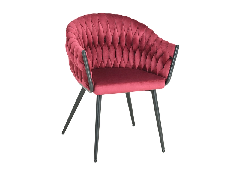 Stuhl BRAID Samt bordeau