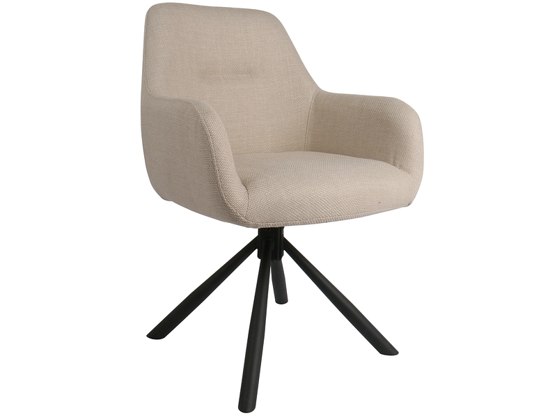 Stuhl KATE Stoff beige Drehsitz
