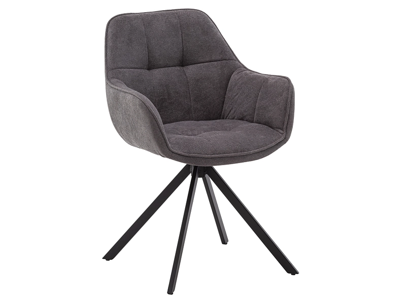 Stuhl TIARA Stoff grau Drehsitz