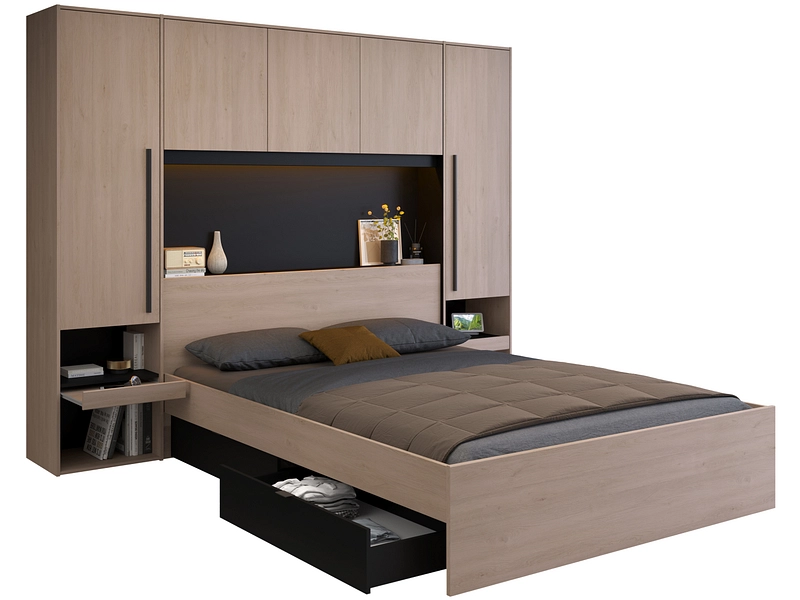 Bett BRIDGE 160x200cm eiche brooklyn