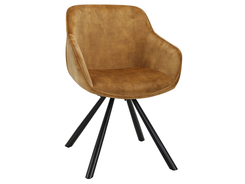 Stuhl TOMMY Stoff gelb Drehsitz