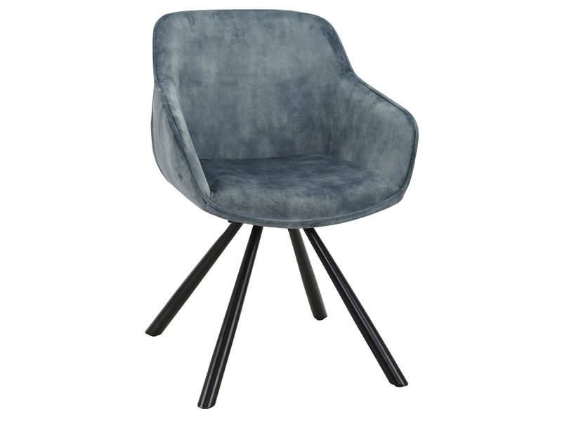 Sedia TOMMY tessuto blu Seduta girevole