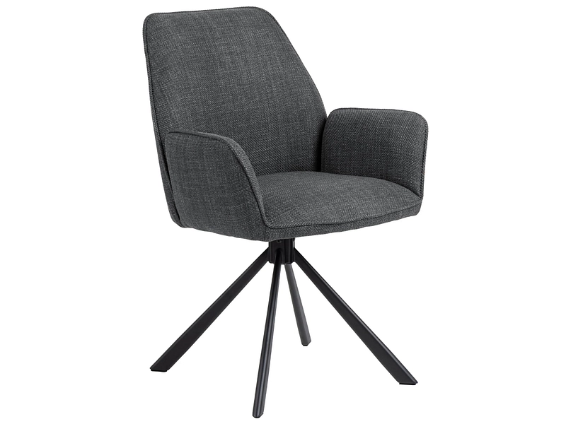 Stuhl GLENDA Stoff dunkelgrau Drehsitz