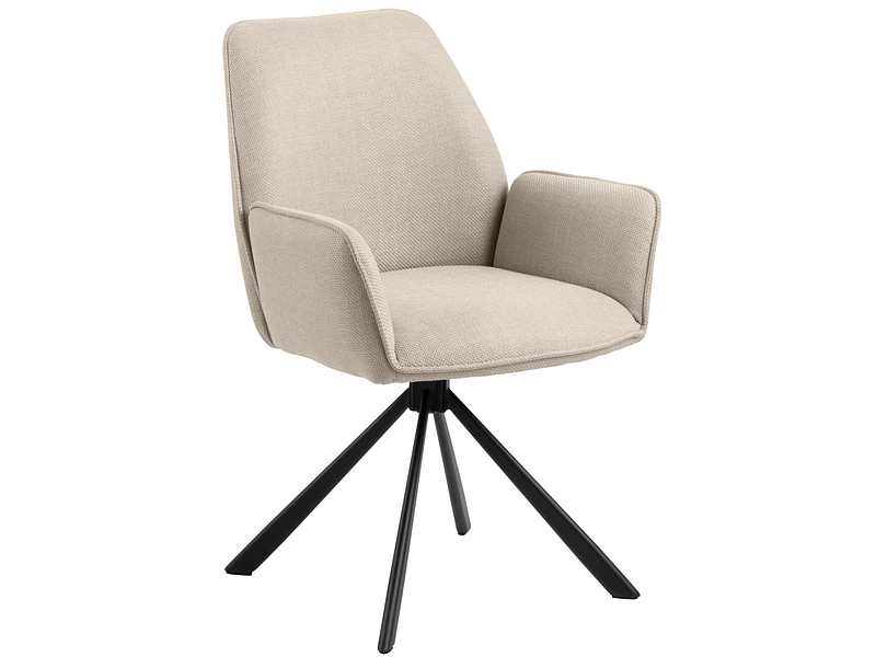 Stuhl GLENDA Stoff beige Drehsitz