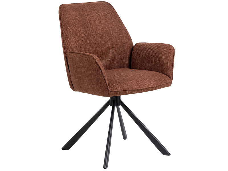 Stuhl GLENDA Stoff terrakotta Drehsitz