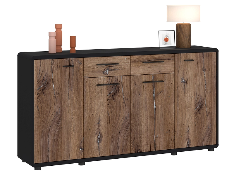 Sideboard FLAGSTAFF 4 Türen 2 Schubladen 40x160x87.2cm eiche flagstaff dekor