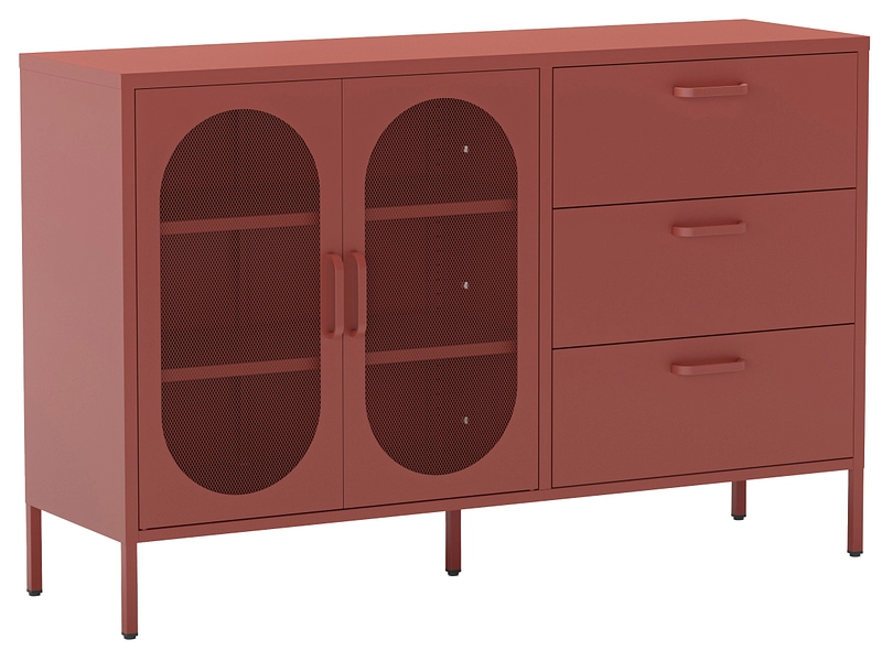 Sideboard MARCKERIC DIORA 2 Türen 3 Schubladen 40x140x90cm terrakotta lackiert