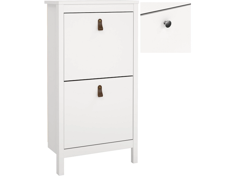 Schuhmöbel MADRID 12 Paar Schuhe 2 Klappen weiss