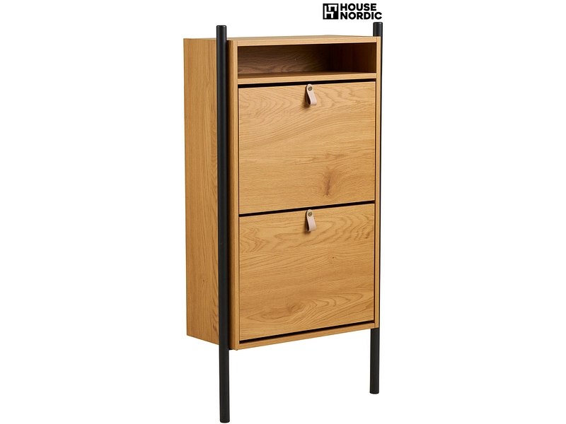Schuhmöbel HOUSE NORDIC BARCO 9 Paar Schuhe 2 Türen 2 Klappen natürliches holz