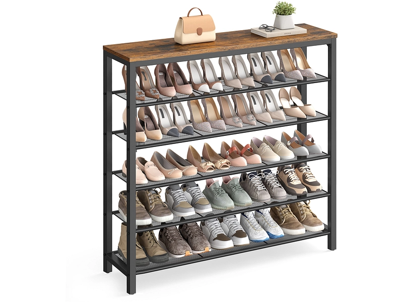 Schuhmöbel SONGMICS BENCH 30 Paar Schuhe vintage braun