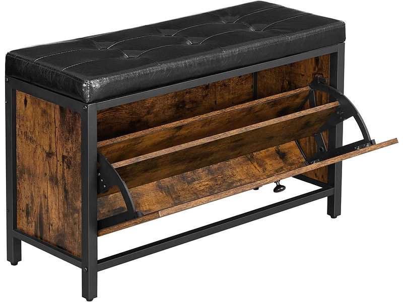 Bank für Schuhe SONGMICS BENCH 6 Paar Schuhe vintage braun
