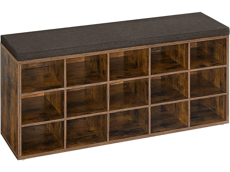 Bank für Schuhe SONGMICS BENCH 15 Paar Schuhe vintage braun