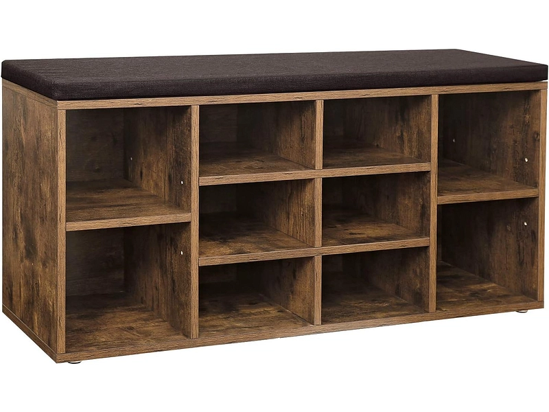 Bank für Schuhe SONGMICS BENCH 10 Paar Schuhe vintage braun