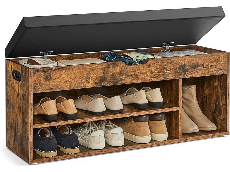 Bank für Schuhe SONGMICS BENCH 7 Paar Schuhe vintage braun