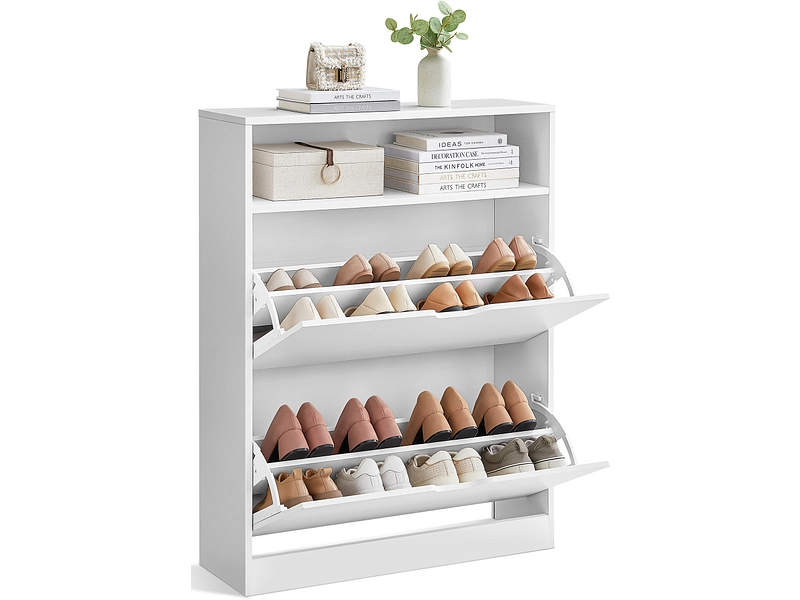 Schuhmöbel SONGMICS LIGHTY 16 Paar Schuhe weiss