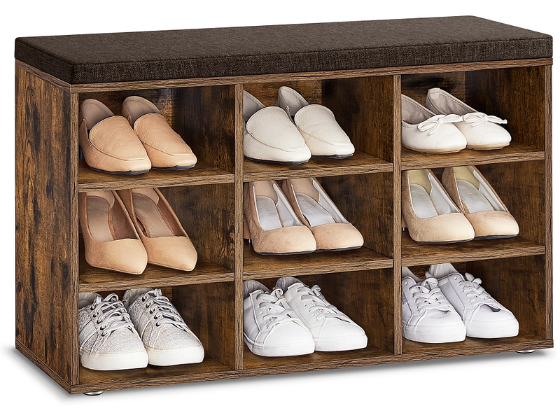 Bank für Schuhe SONGMICS BENCH 9 Paar Schuhe vintage braun