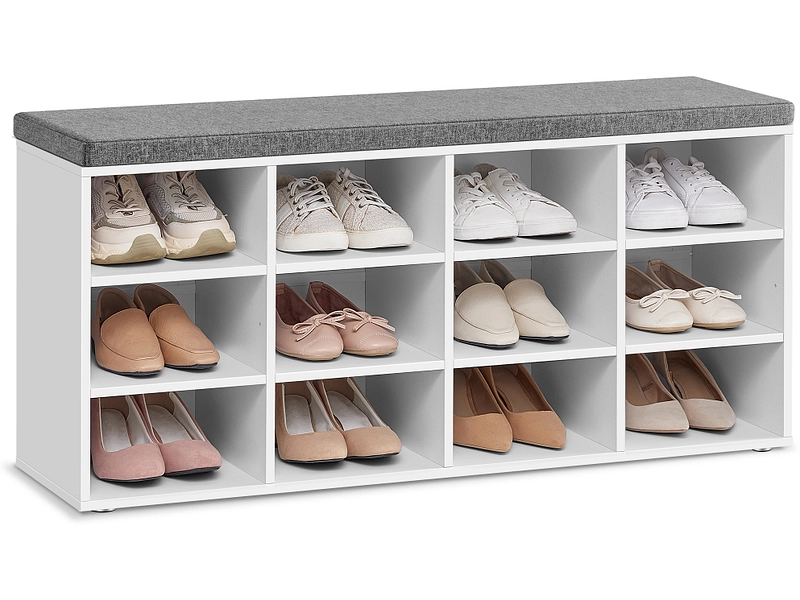 Bank für Schuhe SONGMICS BENCH 12 Paar Schuhe weiss