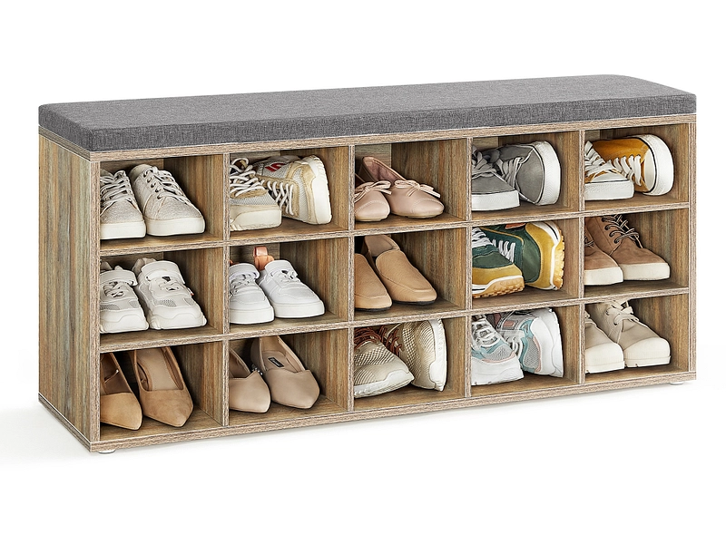 Bank für Schuhe SONGMICS BENCH 15 Paar Schuhe eiche