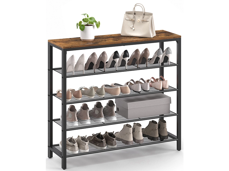 Schuhmöbel SONGMICS BENCH 20 Paar Schuhe vintage braun
