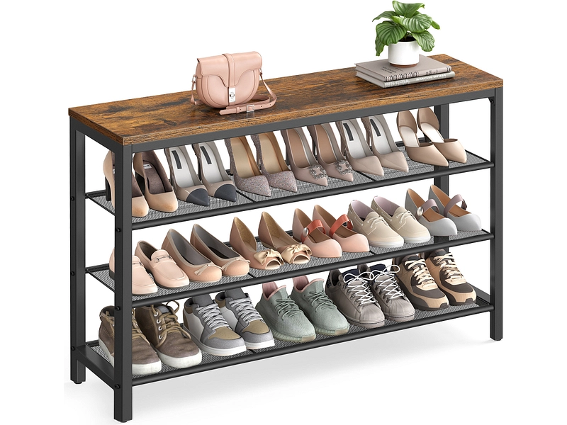 Schuhmöbel SONGMICS BENCH 18 Paar Schuhe vintage braun