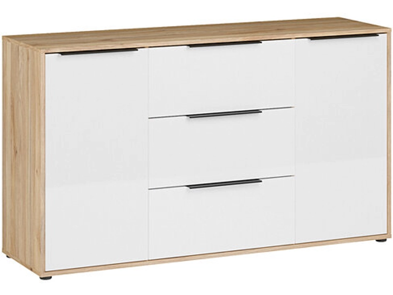 Sideboard ORKNEY 2 Türen 3 Schubladen 41.4x142.6x81.7cm weiss glänzend dekor