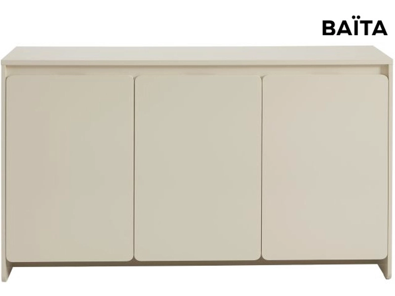 Sideboard BAÏTA AKKA 3 Türen 39.5x140x80cm beige lackiert / matt