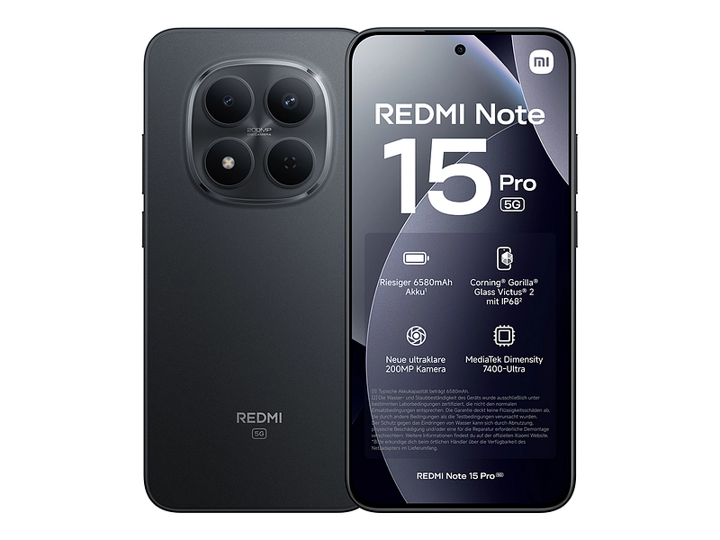 XIAOMI REDMI Note 15 Pro schwarz 512GB 5G