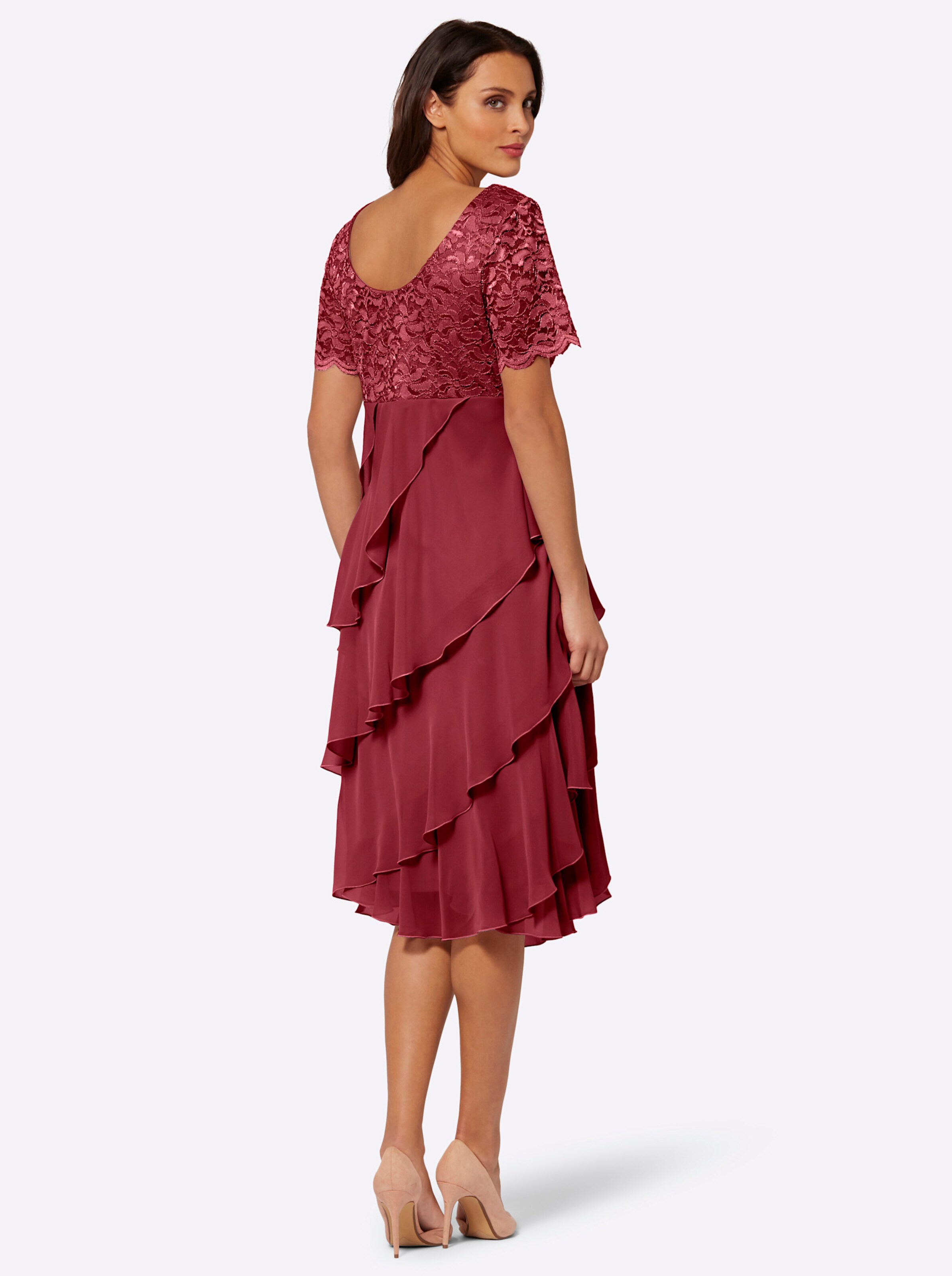 Spitzenkleid in kirsche von heine