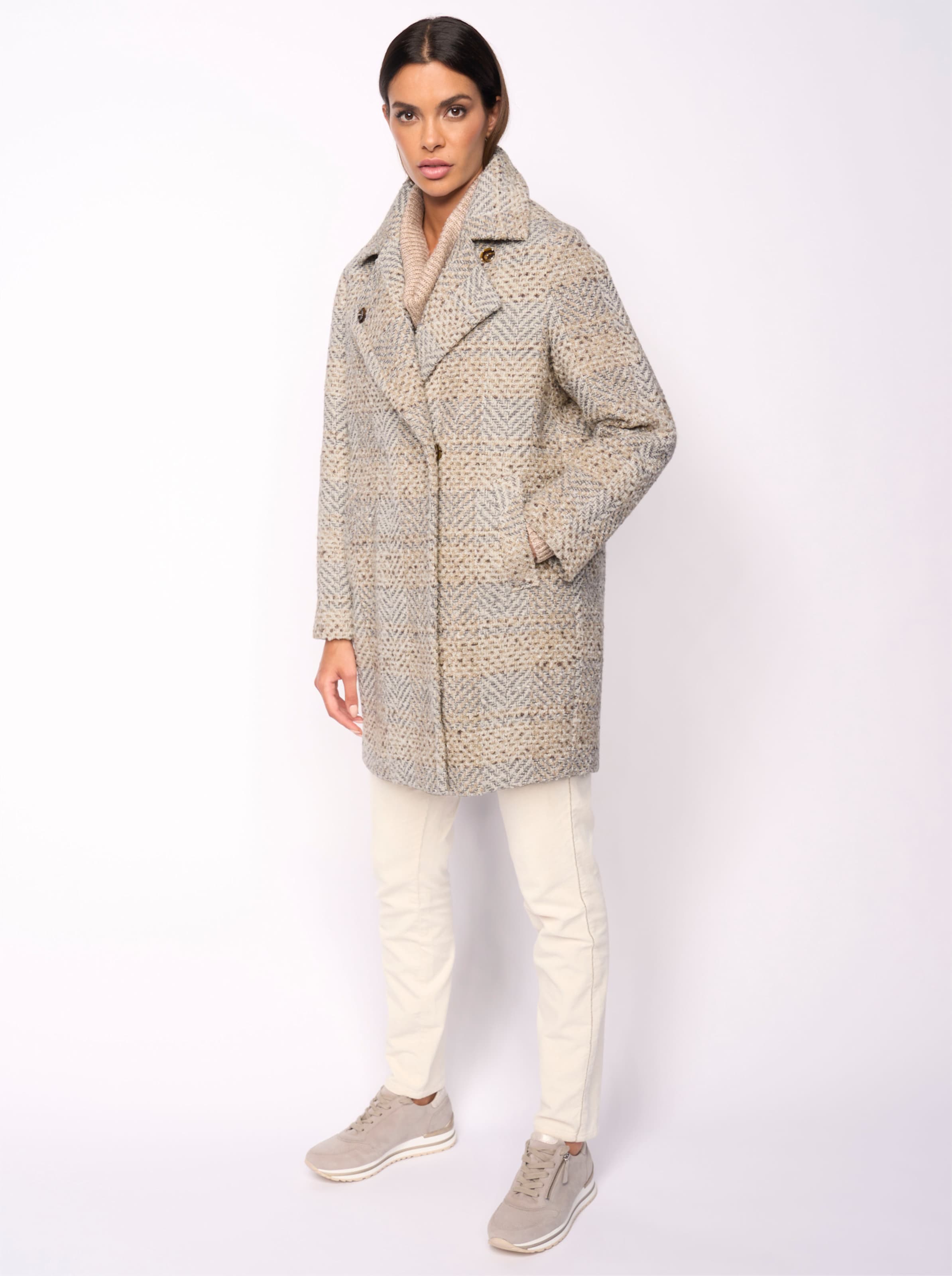 Jacke in grau-camel-gemustert von heine