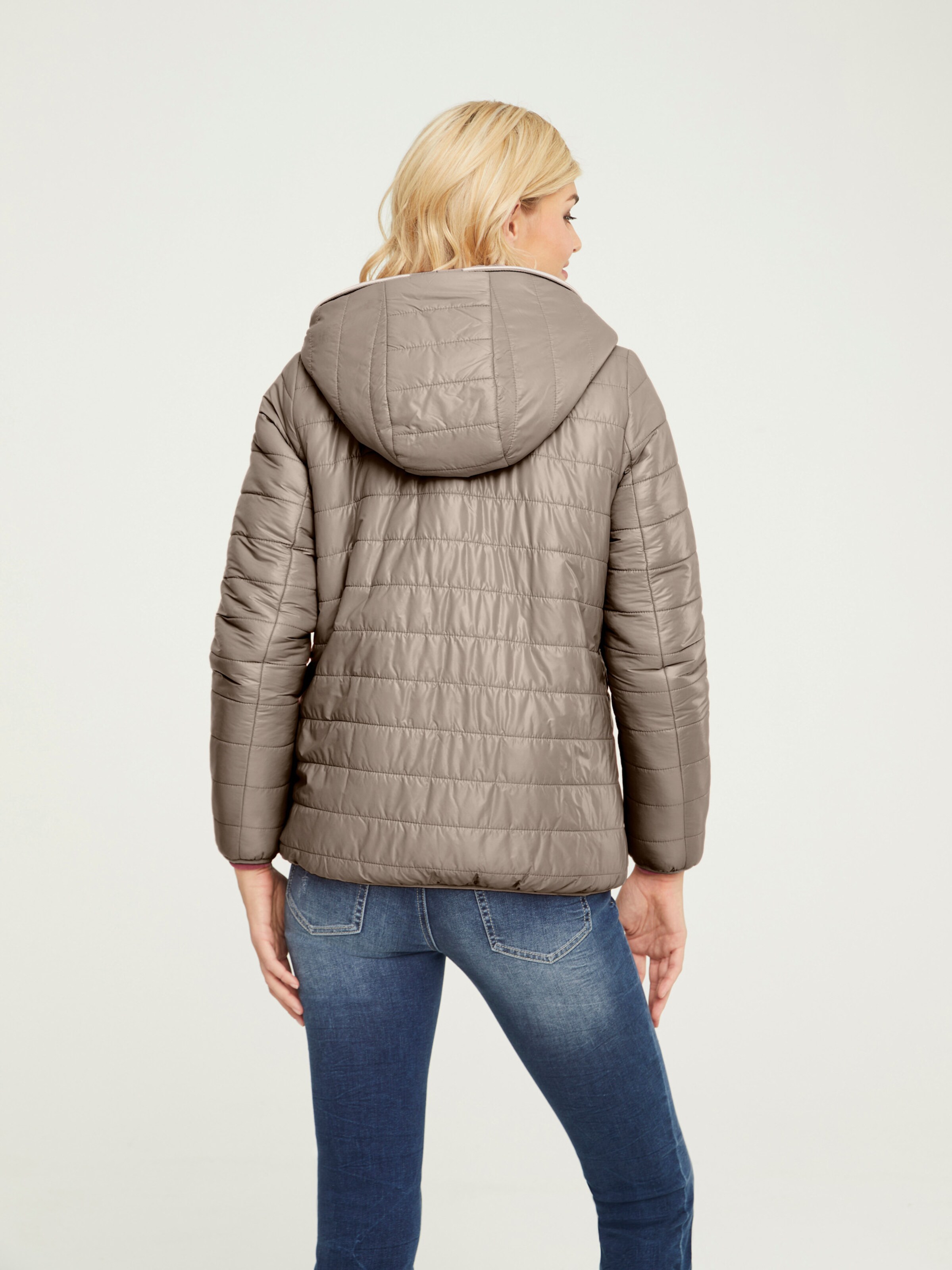 Webpelz-Jacke in taupe von heine