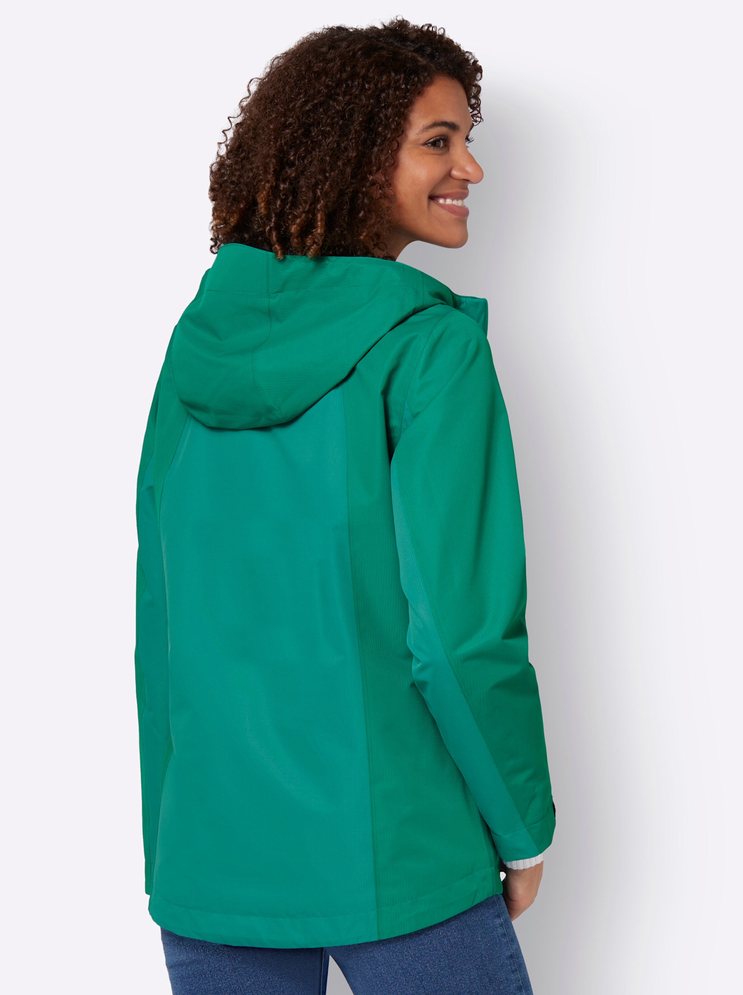 Jacke in smaragd-grün-gemustert von heine