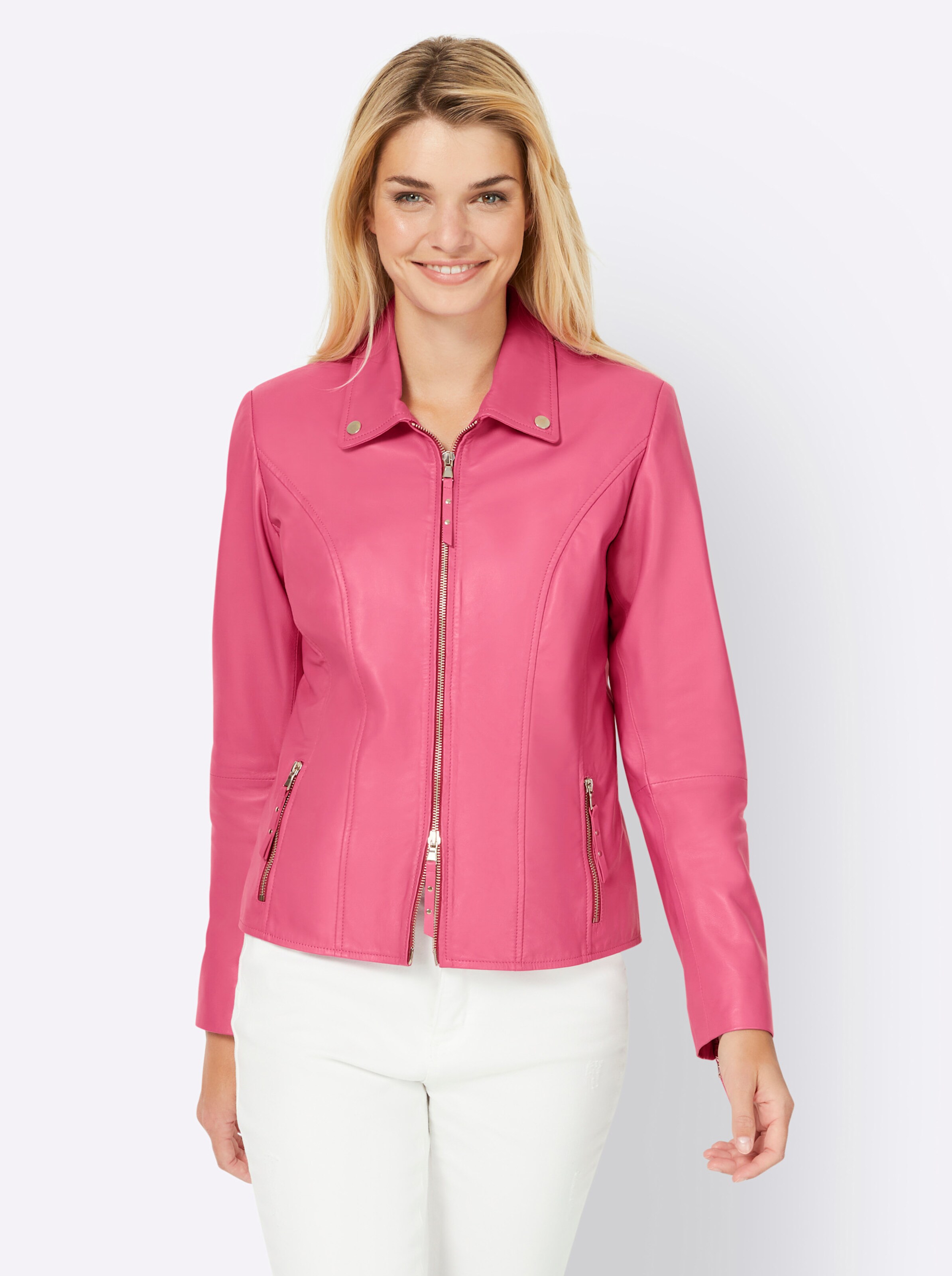 Leder-Jacke in fuchsia von heine