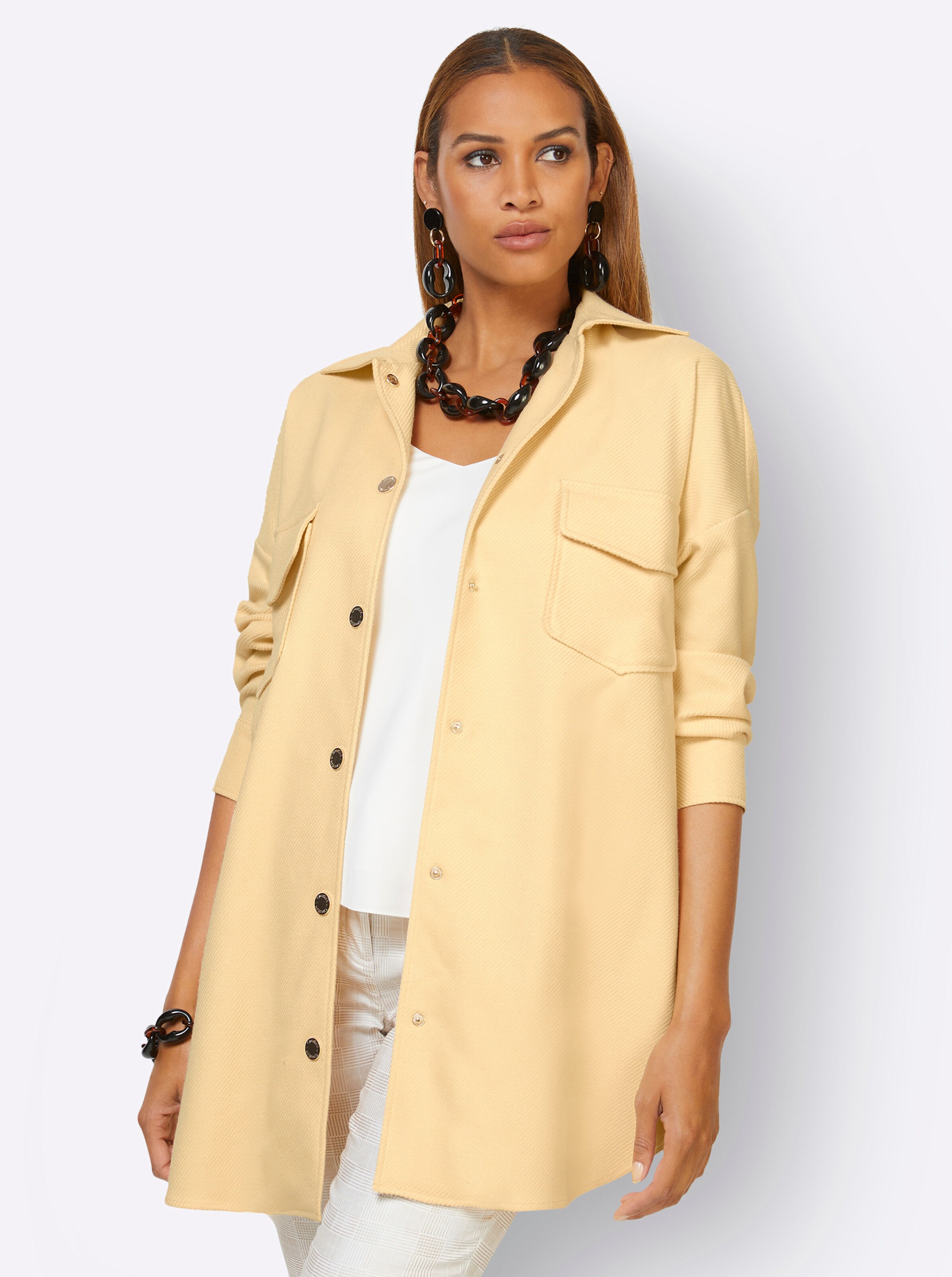 Jacke in vanille-beige-meliert von heine