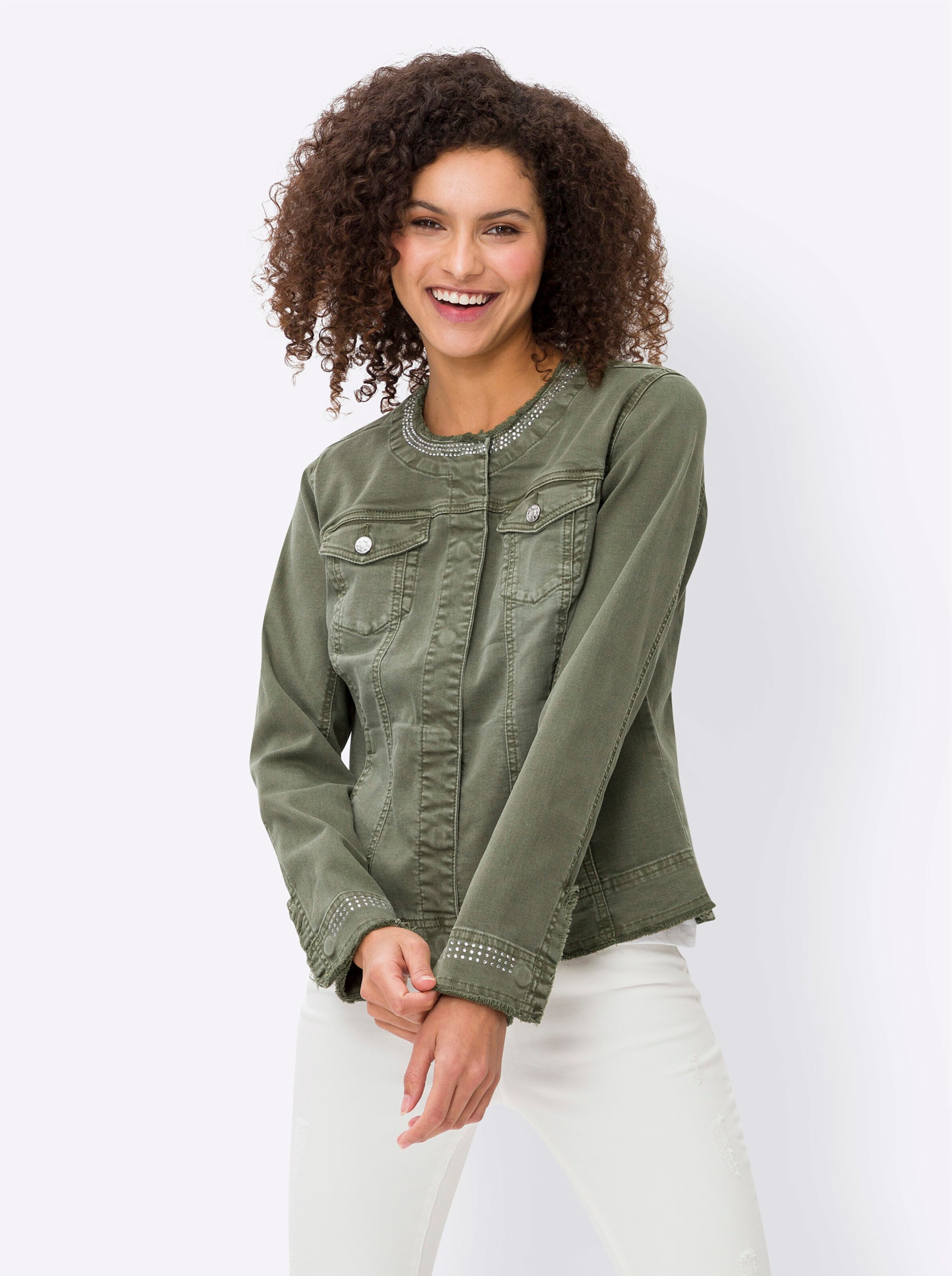 Jeans-Jacke in khaki-denim von heine