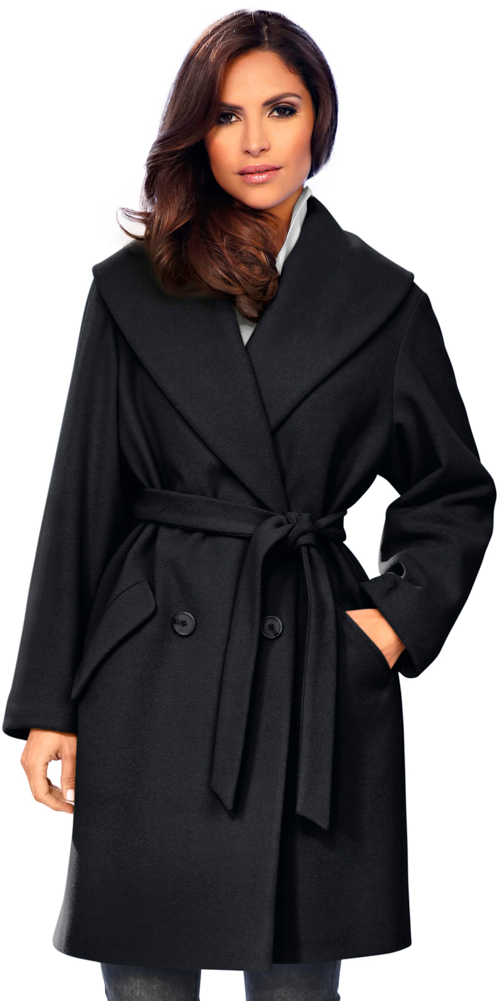 Woll-Jacke in schwarz von heine