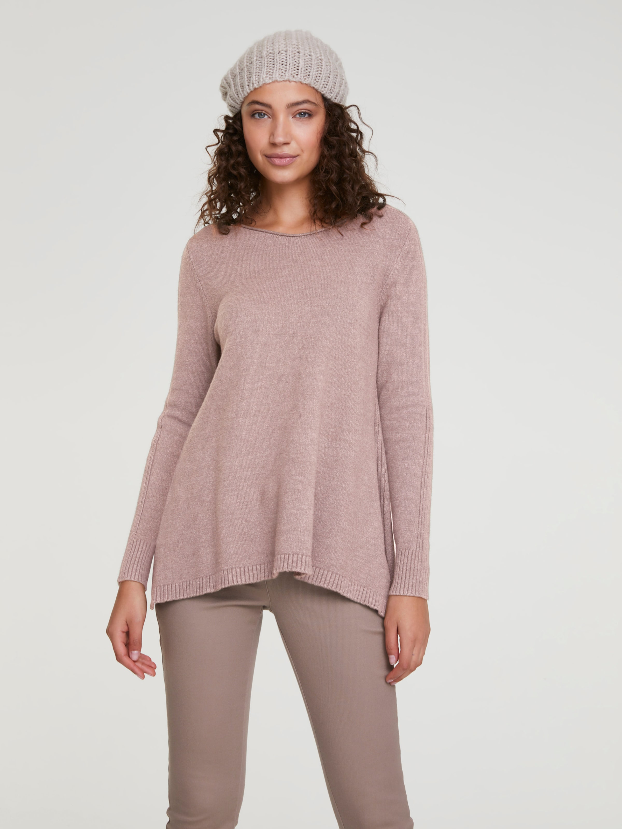 Longpullover in rosé von heine