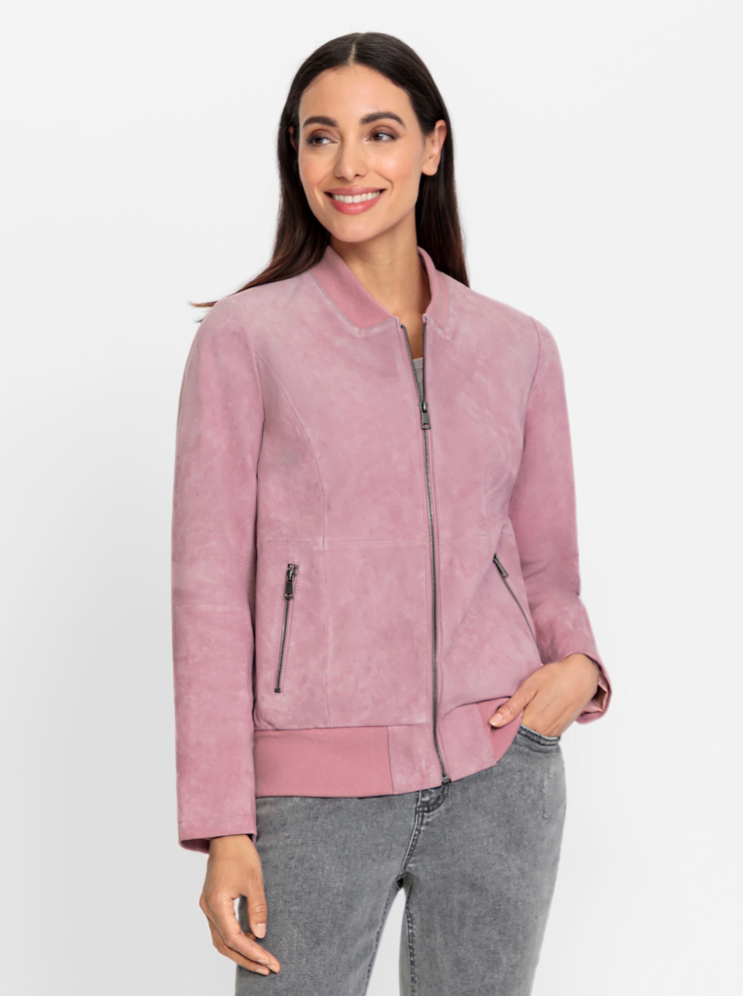 Leder-Jacke in hortensie von heine