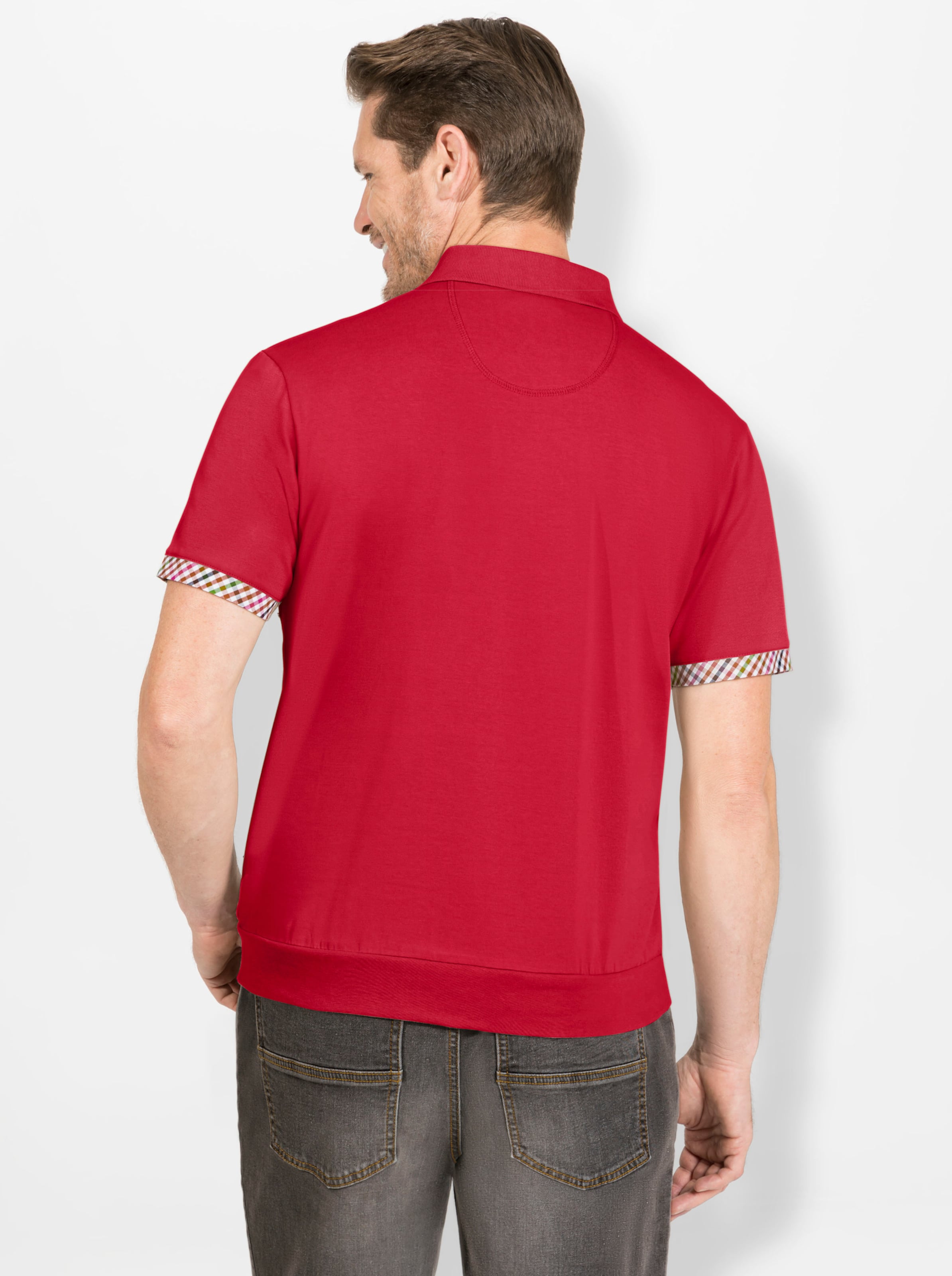 Kurzarm-Poloshirt in kirsche von Hajo