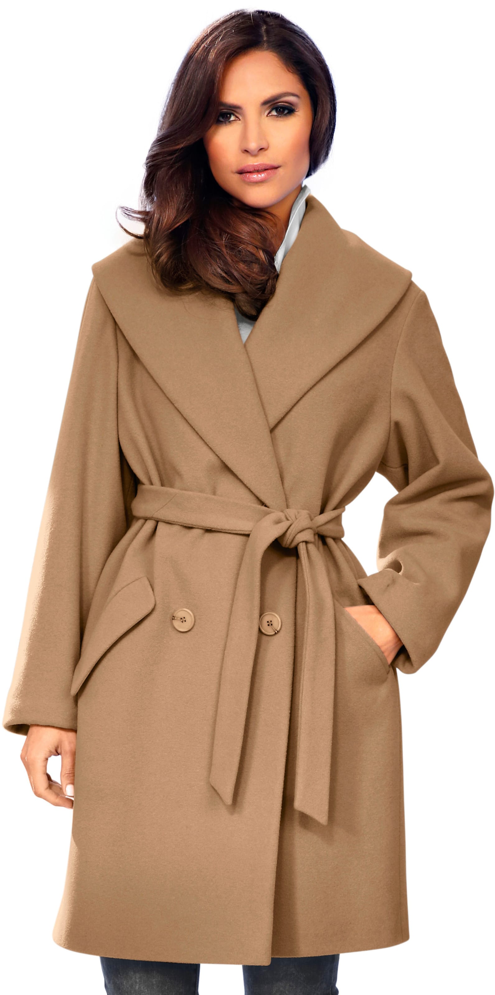 Woll-Jacke in camel von heine
