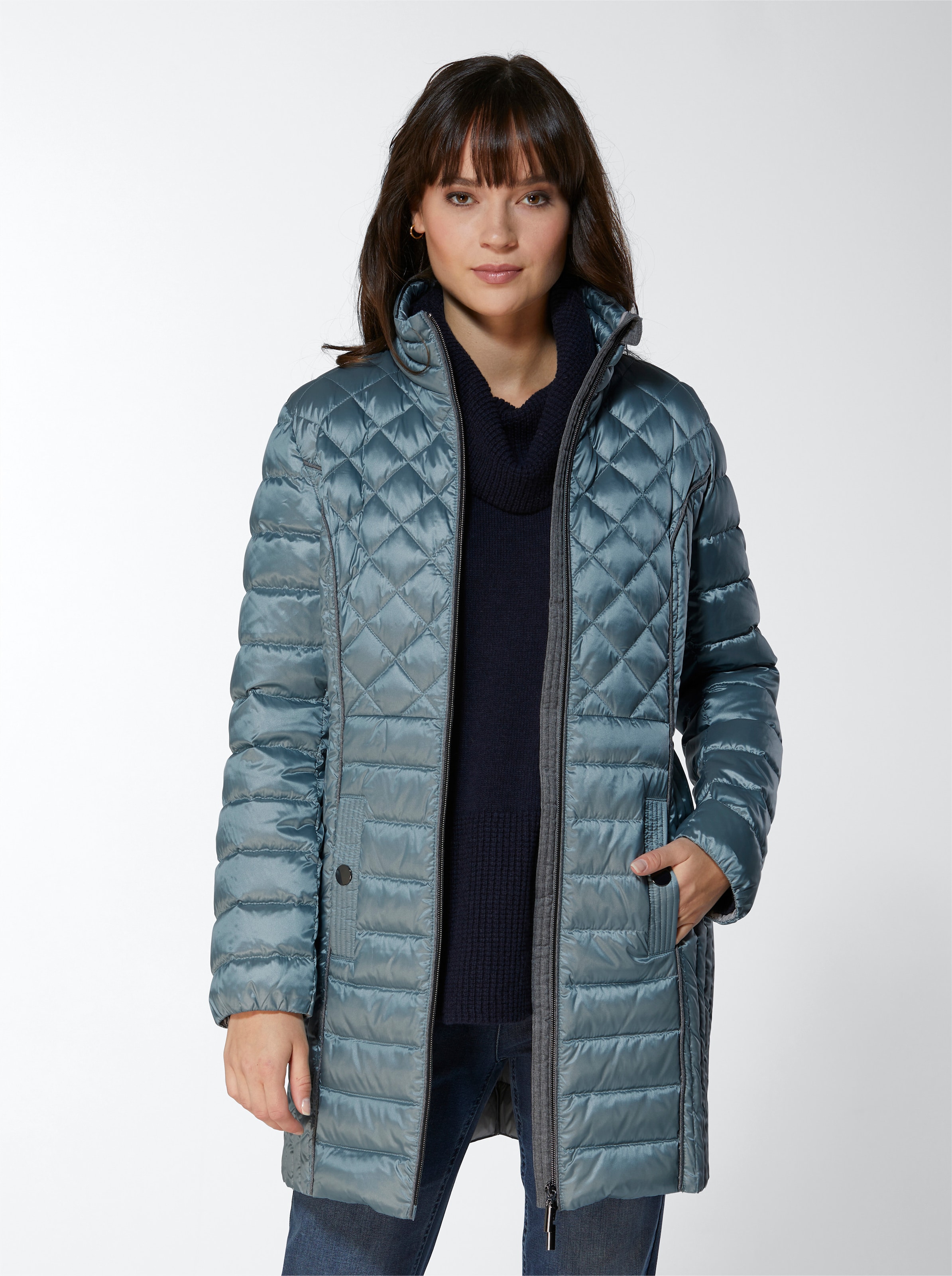 Leicht-Daunen-Jacke in wintertürkis von CREATION L PREMIUM