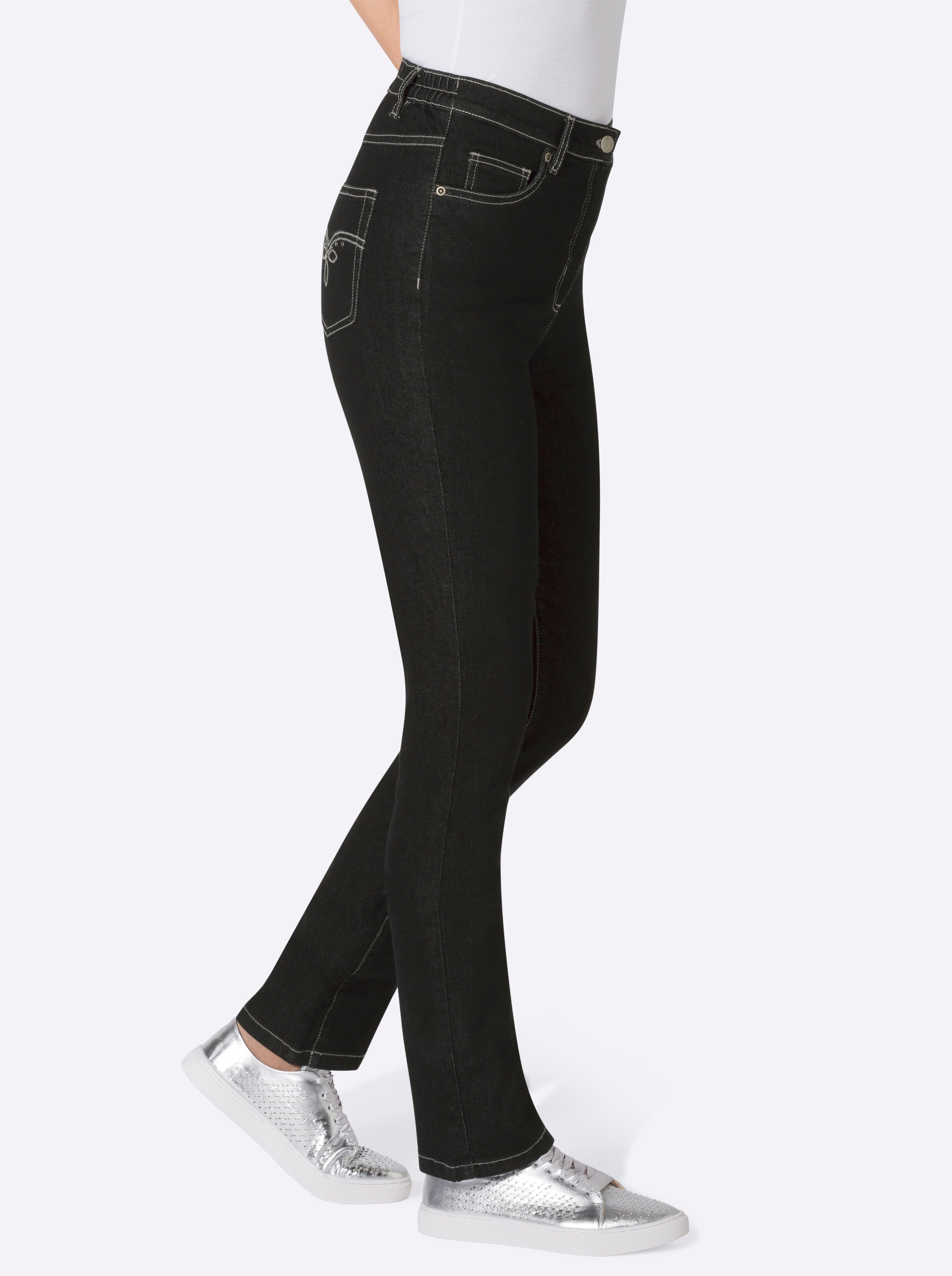 5-Pocket-Jeans in black-denim von heine