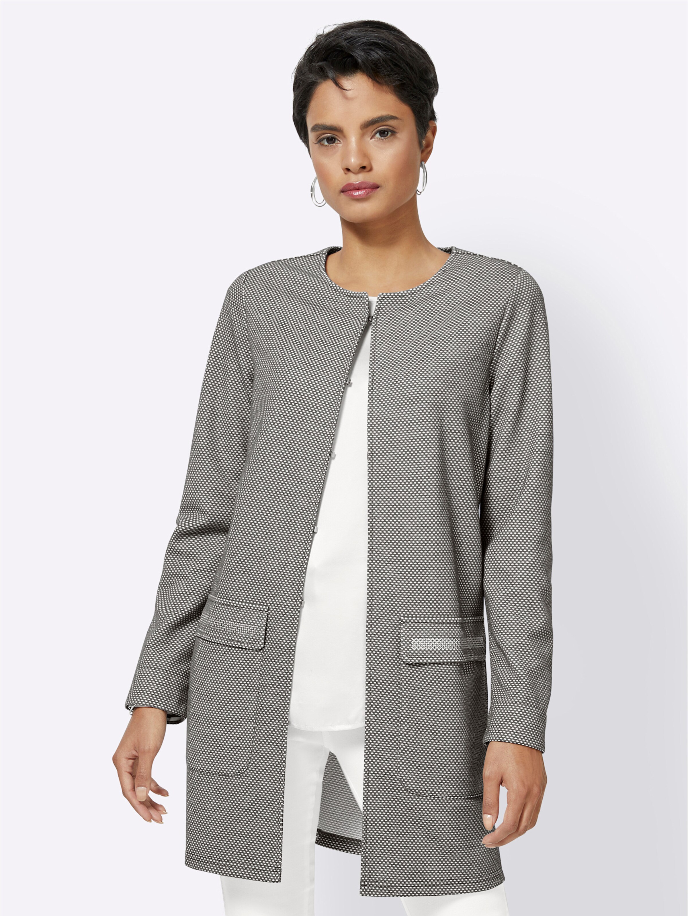 Jersey-Blazer in grau von heine