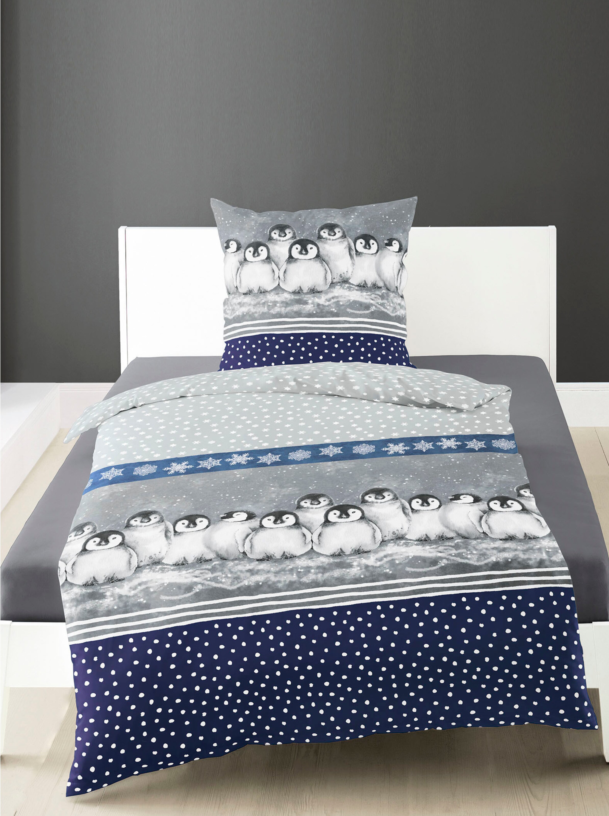 Bettwäsche in grau-bedruckt von Bierbaum
