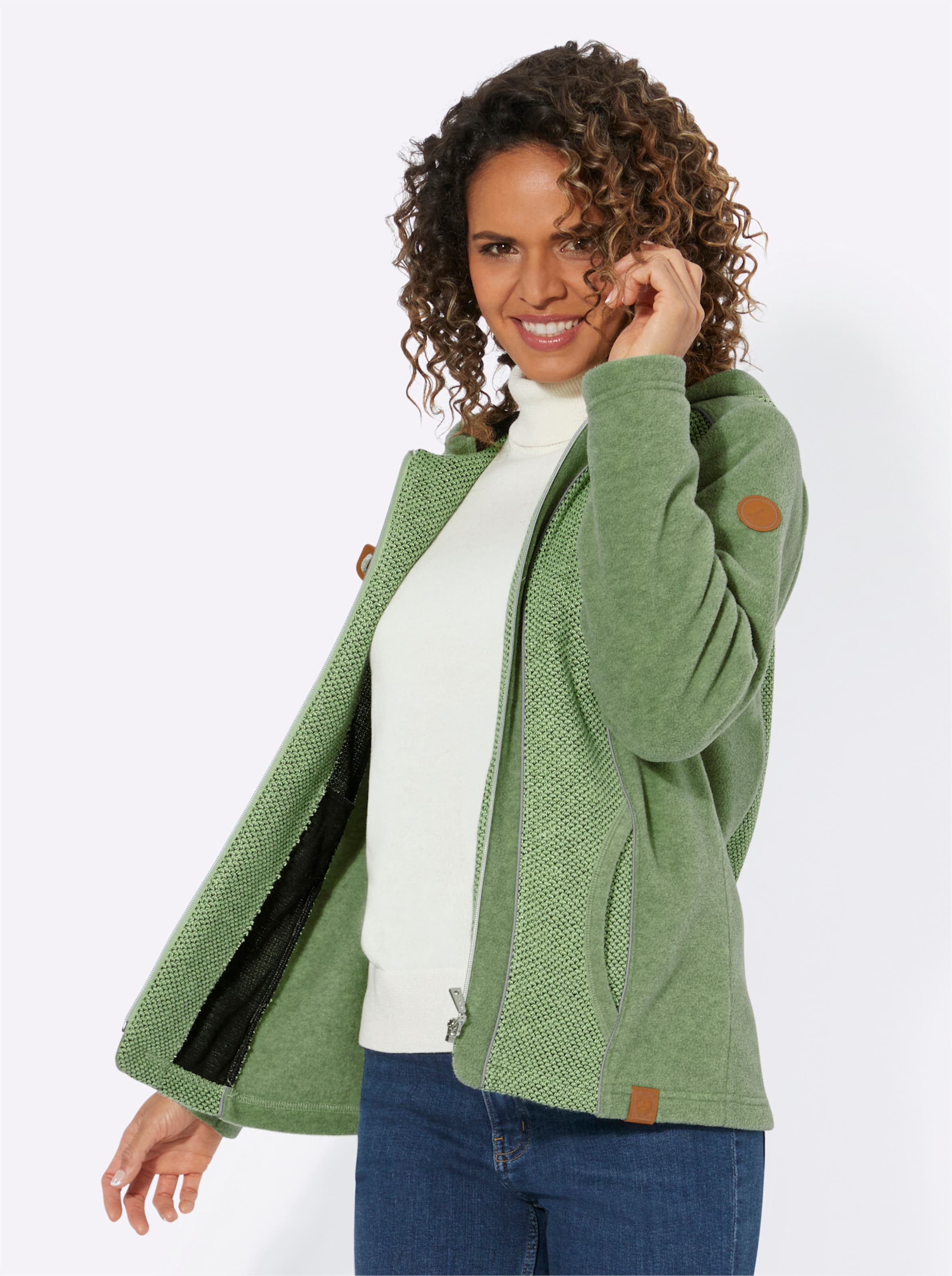 Fleece-Jacke in reseda von heine