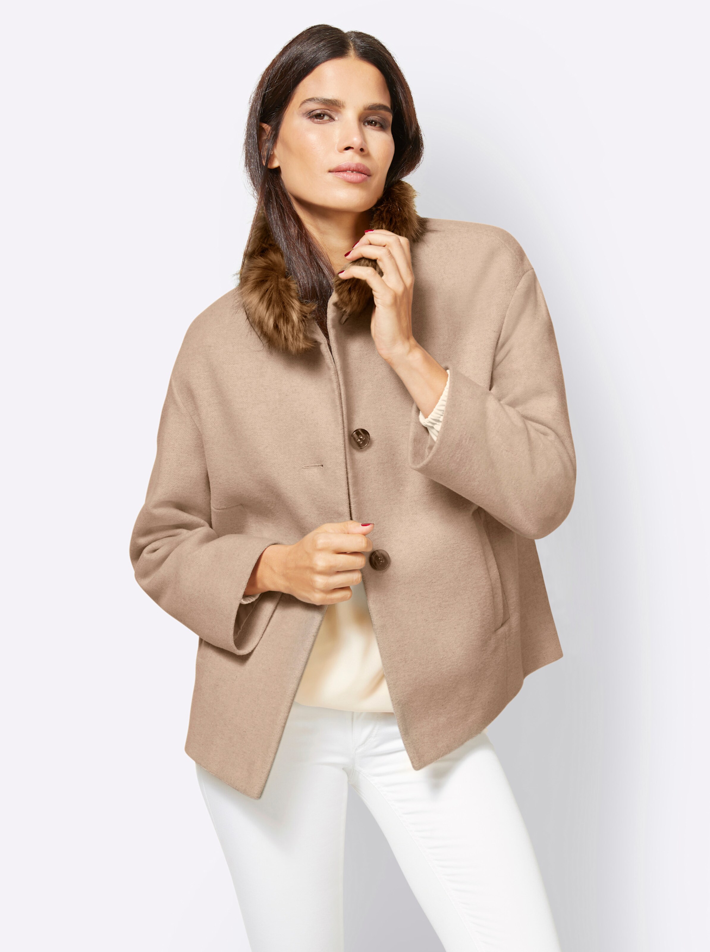 Jacke in elfenbein von heine