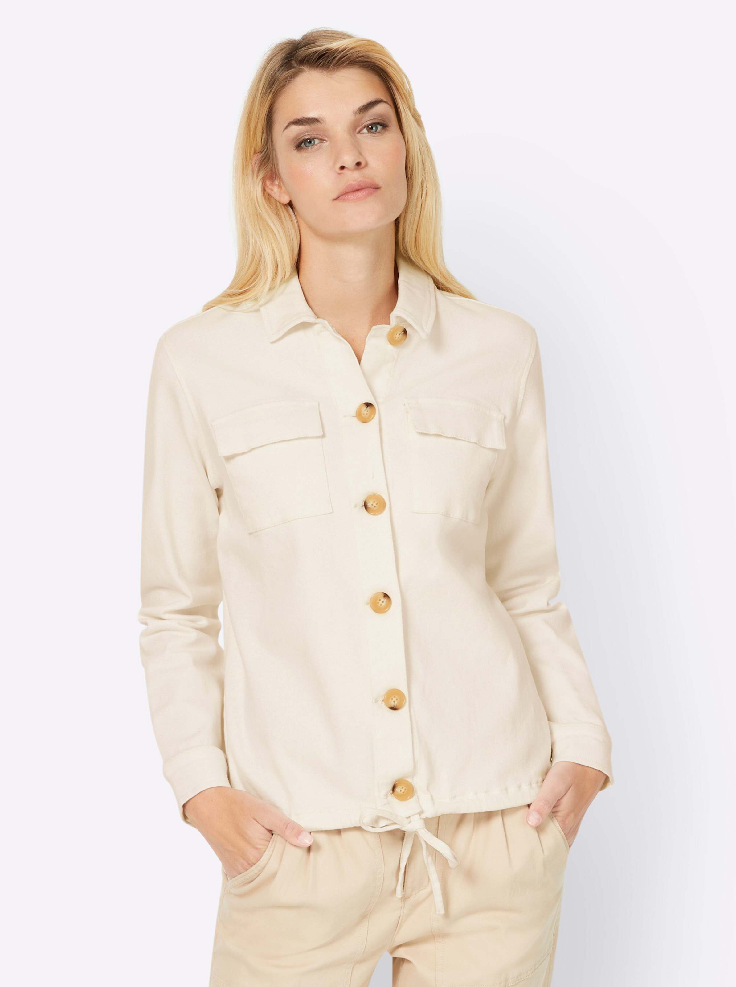 Jeans-Jacke in ecru von heine